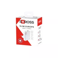   Adaptor de perete Europe, Skross, 2610E18092, 30 W, USB-A, USB-C, 4.2x1.6x5.8 cm, Plastic, Alb