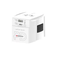   Adaptor world, Skross, 2610E18089, 65 W, USB-A, USB-C, 6.3x7.9x5.4 cm, Plastic, Alb