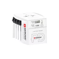  Adaptor world, Skross, 2610E18089, 65 W, USB-A, USB-C, 6.3x7.9x5.4 cm, Plastic, Alb
