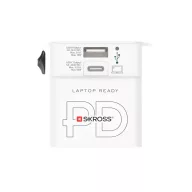   Adaptor world, Skross, 2610E18089, 65 W, USB-A, USB-C, 6.3x7.9x5.4 cm, Plastic, Alb