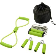   Set 4 accesorii fitness, Everestus, 9IA19036, Poliester, Verde