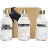   Set sare de baie 3 piese, 200 ml, 2401E15095, Wellmark, 18.5x6x15.5 cm, Sticla, Transparent