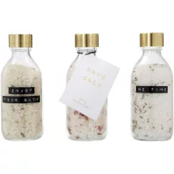   Set sare de baie 3 piese, 200 ml, 2401E15095, Wellmark, 18.5x6x15.5 cm, Sticla, Transparent