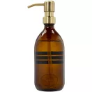 Dozator pentru sapun 500 ml, 2401E15092, Wellmark, 22xØ8 cm, Sticla, Maro amber heather