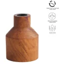 Suport lumanare, 2410E22919, Original Home, 7 x 9.5 x 7 cm, Lemn, Natur