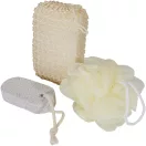 Set 3 accesorii baie, 2509E14660, Seasons, 22x19.5 cm, Poliester, Natur