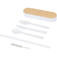   Set tacamuri, Everestus, 2601E13202, 16.5x2.6x4.7 cm, Polipropilena, Bambus, Alb