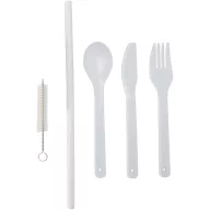   Set tacamuri, Everestus, 2601E13203, 16.5x2.6x4.7 cm, Polipropilena, Bambus, Roz deschis