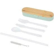   Set tacamuri, Everestus, 2601E13204, 16.5x2.6x4.7 cm, Polipropilena, Bambus, Verde Mint
