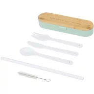   Set tacamuri, Everestus, 2601E13204, 16.5x2.6x4.7 cm, Polipropilena, Bambus, Verde Mint