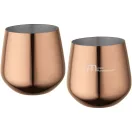 Set 2 cesti, Everestus, 2610E19412, 540 ml, 9.8x5.5x7.6 cm, Otel inoxidabil, Roz Rosegold
