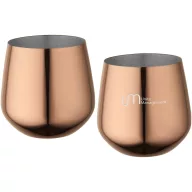   Set 2 cesti, Everestus, 2610E19412, 540 ml, 9.8x5.5x7.6 cm, Otel inoxidabil, Roz Rosegold