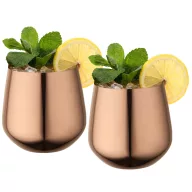   Set 2 cesti, Everestus, 2610E19412, 540 ml, 9.8x5.5x7.6 cm, Otel inoxidabil, Roz Rosegold