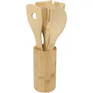   Set spatule de bucatarie, Everestus, 2601E13240, 30xØ8 cm, Bambus, Natur