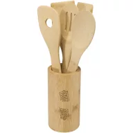  Set spatule de bucatarie, Everestus, 2601E13240, 30xØ8 cm, Bambus, Natur