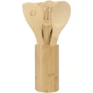 Set spatule de bucatarie, Everestus, 2601E13240, 30xØ8 cm, Bambus, Natur