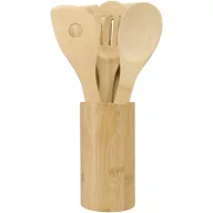   Set spatule de bucatarie, Everestus, 2601E13240, 30xØ8 cm, Bambus, Natur