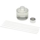 Difuzor arome, 100 ml, Everestus, 2601E12895, 6.5x21x7 cm, Sticla, Lemn, Alb