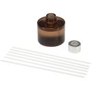 Difuzor arome, 100 ml, Everestus, 2601E12896, 6.5x21x7 cm, Sticla, Lemn, Maro