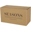 Set 2 cani 200 ml cu tava, Seasons, 2601E12986, 8.2x7.5x7.5 cm, Sticla, Lemn, Albastru Hale