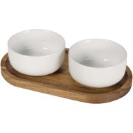   Set 2 boluri pentru servire, Seasons, 2601E13032, 8.2x7.5x7.5 cm, Lemn, Ceramica, Alb