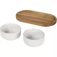  Set 2 boluri pentru servire, Seasons, 2601E13032, 8.2x7.5x7.5 cm, Lemn, Ceramica, Alb