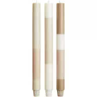   Set 3 lumanari, Originalhome, 2601E13114, 30x2.5 cm, Ceara, Crem