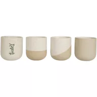   Set 4 cani, Originalhome, 2610E19415, 150 ml, 7x7.5x7xØ7 cm, Ceramica, Alb