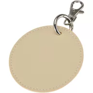   Breloc rotund cu clips, Everestus, 2610E18151, Ø7.5 cm, Poliuretan, Bej Oatmeal