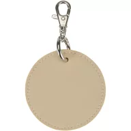   Breloc rotund cu clips, Everestus, 2610E18151, Ø7.5 cm, Poliuretan, Bej Oatmeal