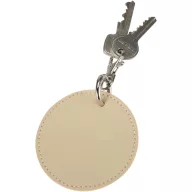   Breloc rotund cu clips, Everestus, 2610E18151, Ø7.5 cm, Poliuretan, Bej Oatmeal