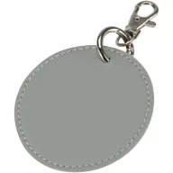   Breloc rotund cu clips, Everestus, 2610E18155, Ø7.5 cm, Poliuretan, Gri