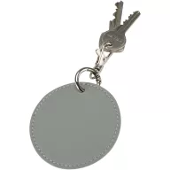   Breloc rotund cu clips, Everestus, 2610E18155, Ø7.5 cm, Poliuretan, Gri