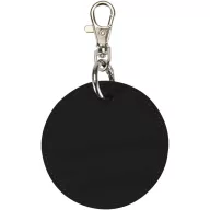   Breloc rotund cu clips, Everestus, 2610E18156, Ø7.5 cm, Poliuretan, Negru