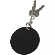   Breloc rotund cu clips, Everestus, 2610E18156, Ø7.5 cm, Poliuretan, Negru