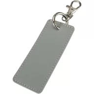   Breloc dreptunghiular cu clips, Everestus, 2610E18149, 9.5x4 cm, Poliuretan, Gri
