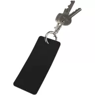   Breloc dreptunghiular cu clips, Everestus, 2610E18150, 9.5x4 cm, Poliuretan, Negru