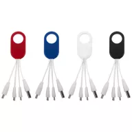   Troup 4-in-1 charging cable with type-C tip, ABS Plastic, White