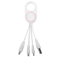   Troup 4-in-1 charging cable with type-C tip, ABS Plastic, White