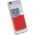 Slim card wallet accessory for smartphones, Silicone, Red