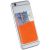 Slim card wallet accessory for smartphones, Silicone, Orange