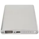 Pep 4000 mAh power bank, Aluminium, Silver