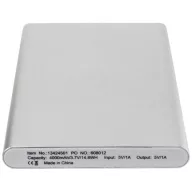 Pep 4000 mAh power bank, Aluminium, Silver