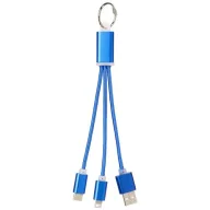   Metal 3-in-1 Charging Cable with Key-ring, Aluminium, Royal blue