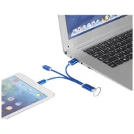  Metal 3-in-1 Charging Cable with Key-ring, Aluminium, Royal blue