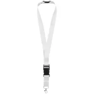   Lanyard cu catarama detasabila, 48x2.5 cm, Everestus, 20SEP1518, Poliester, Alb