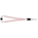 Lanyard cu catarama detasabila, 48x2.5 cm, Everestus, 20SEP1518, Poliester, Alb
