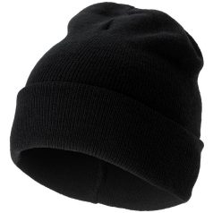  Irwin beanie, Unisex, 1x1 Rib knit of 100% Acrylic, solid black