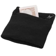   Brisky performance wristband with zippered pocket, Cotton, solid black