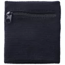 Brisky performance wristband with zippered pocket, Cotton, solid black